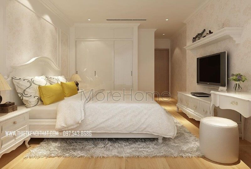 . Kết hợp hài hòa giữa các yếu tố nội thất và màu sắc trong phòng ngủ sẽ tạo ra một cảm giác tích cực cho tâm hồn, cảm xúc, ấm áp, gần gũi và an toàn.